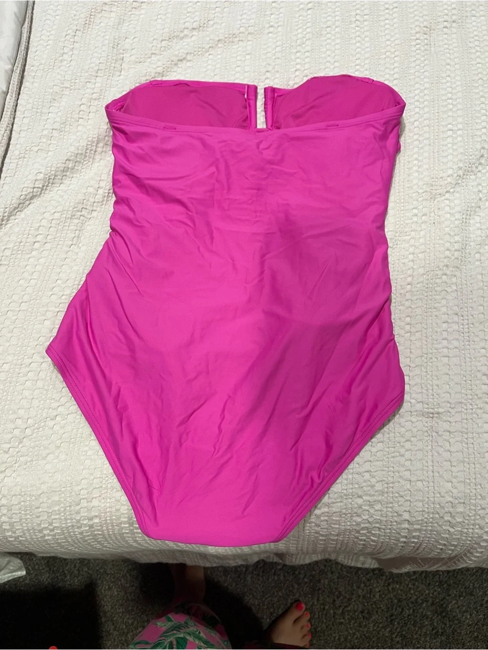 DKNY Strapless Fuchsia One-Piece Swimsuit - Picture 2 of 4